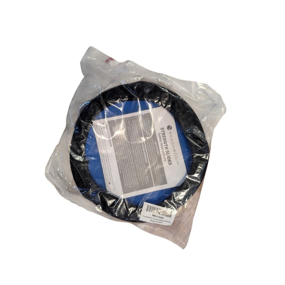 Beach Body Strength Slides & Covers PIYO Disc Set of 2 Pair Blue Black Brand New